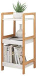 Homelux Biblioteca Homelux cu rama din bambus si 3 rafturi MDF, 72 cm, alb (RH1908-10) Biblioteca