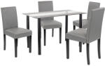 Leziter Set masa cu 4 scaune Leziter Karin 4+1, masa sticla 120 cm, negru-gri (LUA120B_LKE-GR_4)