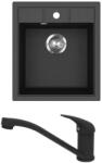 Evido Easy 45 gránit mosogató, 460 x 515 mm, antracit + EVIDO PINGUIN csaptelep, antracit (442125SET) - konyhanet