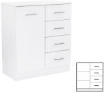 Leziter Comoda Leziter Miami alba cu 1 usa si 4 sertare, 80x92 cm (LMK1A4FFF) Comoda