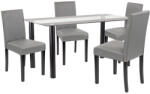 Leziter Set masa Leziter Cadiz 4+1 negru-gri cu masa din sticla si 4 scaune (LUA140B_LKE-GR_4)