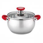 Voltz Oală de gătit Oliver Voltz OV51210N, Inducție, Mânere din silicon, Inox/roșu - 6 l