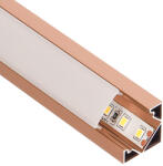 ANRO LED Profile ALP-007 Bronz - Alumínium sarok profil LED szalaghoz (Opál búrával) (LP201BR - LP-UNICOV1-MLK)