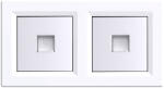 Leziter Priza dubla UTP RJ45 Leziter Nova cu rama alba, montaj îngropat (LN2KERV-F_LNUTP-F_2)