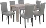 Leziter Set masa dining Leziter Leon 6+1, stejar York gri, 6 scaune ECO (LYET140YT_LKE-GR_6)