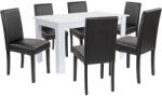 Leziter Set masa dining Leziter Leon 6+1 cu 6 scaune, alb-negru, 140x80 cm (LYET140F_LKE-BL_6)