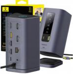 Baseus Usb-c Hub Állomás 11 az 1-ben: 3x Hdmi 4K, 4x Usb-a, Usb-c, RJ45, (B00568101813-01)