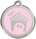 Red Dingo Rozsdamentes kutyaház mintás acél biléta rózsaszín - falatozoo