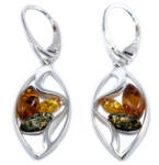 Ékszershop Borostyán köves lógós ezüst fülbevaló (2186124)