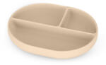 Petite&Mars Szilikon osztott ovális tányér, Take&Match, Desert Sand, 6 hó+