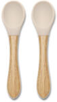 Lorelli szilikon kanalak bambusz nyéllel 2 db - Beige