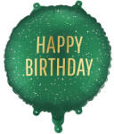 PartyDeco S. r. o Happy Birthday, zöld, fólia lufi, 35 cm (14 col)