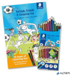 STAEDTLER Színes ceruza készlet, hatszögletű, színezőfüzettel, STAEDTLER "Noris® Colour 185", 12 szín (185 SET10) - alter