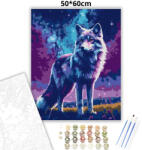 Misztikus farkas tekintete - számfestő készlet - 50×60 cm (Keretre feszítve)