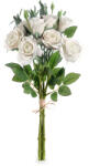 Decorer Buchet Trandafiri artificiali albi verzi 45 cm (A09.04.72B)