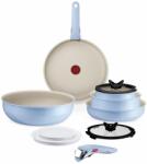 Tefal Set vase de gatit Tefal Ingenio Serenity 11 piese, aluminiu, antiaderent, albastru (L827SB04)