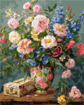 Ideyka Set pictura pe numere, cu sasiu, Fantezie florala, 40x50 cm (KHO3283)