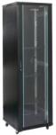 Dateup Rack 18U 600x600, montare pe podea, usa din sticla, panouri laterale detasabile si securizate, dezasamblat, culoare negru RAL 9004, DATEUP "MS2.6618. 9001 (MS2.6618.9001)