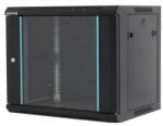 Dateup Rack 18U 600x600, montare pe perete, usa din sticla, panouri laterale detasabile si securizate, dezasamblat, culoare negru RAL 9004, DATEUP "MP. 6618.9001 (MP.6618.9001)