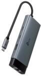 TP-Link Docking station TP-Link, porturi USB: USB 3.0×2 + USB-C PDx1, USB-C x 1, 1 x HDMI, RJ-45 Gigabit x 1 conectare prin USB Type-C, lungime cablu 10 cm, gri (UH6120C)