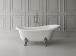 Foglia Cada freestanding ovala, compozit alb lucios, 157x72x66.5 cm Foglia Retro (601180021003)