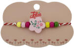Flippy Bratara Martisor pentru Copii, Jolie, Pandativ Floare, cu Margele Multicolore, Snur Alb Rosu, Roz Multicolor (teo-128143)