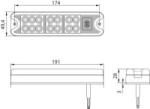 Dasteri Hátsólámpa keskeny 3 funkciós (Hj. +Fék+Index) 14LED-es 191x50mm, vast. : 28mm, furattáv. : 174mm - DSL-4010 (DSL-4010FR) - autoszerszam