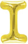 Flippy Balon Folie Metalizata Litera I, 40 cm, Umflati cu Heliu sau Aer, Ambalaj Individual, Pai inclus, Auriu