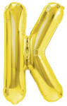 Flippy Balon Folie Metalizata Litera K, 40 cm, Umflati cu Heliu sau Aer, Ambalaj Individual, Pai inclus, Auriu