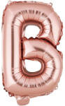 Flippy Balon Folie Metalizata Litera B, 40 cm, Umflati cu Heliu sau Aer, Ambalaj Individual, Pai inclus, Rose Gold
