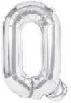 Flippy Balon Folie Metalizata Litera Q, 40 cm, Umflati cu Heliu sau Aer, Ambalaj Individual, Pai inclus, Argintiu