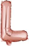 Flippy Balon Folie Metalizata Litera L, 40 cm, Umflati cu Heliu sau Aer, Ambalaj Individual, Pai inclus, Rose Gold