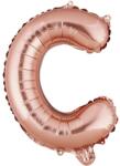 Flippy Balon Folie Metalizata Litera C, 40 cm, Umflati cu Heliu sau Aer, Ambalaj Individual, Pai inclus, Rose Gold
