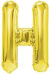 Flippy Balon Folie Metalizata Litera H, 40 cm, Umflati cu Heliu sau Aer, Ambalaj Individual, Pai inclus, Auriu