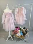 Gogofashion Set rochii mamă fiică roz din tulle Ilinca - Eleganță și rafinament 8-9 ani XS