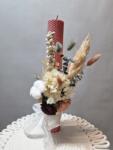Gogofashion Lumânare botez cu flori uscate. tip fagure - Iris