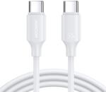 JOYROOM USB-C/USB-C 60W 1m-es gyors töltő- és adatkábel - fehér színben (662801946A)
