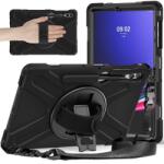  Strapabíró borító kézi fogantyúval és pánttal Samsung Galaxy Tab S10+/S9+/S9 FE+/S8+/S7+ - fekete (660204148A)