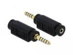 Delock Convertor Delock 4, 4 mm, mufă stereo masculină cu 5 pini la 3, 5 mm, mufă stereo feminină cu 3 pini