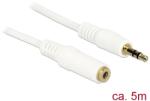 Delock Stereo Jack cablu de extensie 3, 5 mm 3 pini de sex masculin la feminin 5 m alb