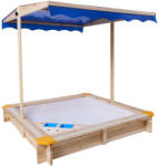 lupilu (Playtive) HG06951 Tömör fából készült homokozó tetővel és fagyizóval, 118 x 118 x 118 cm