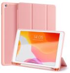 Dux Ducis Domo Apple iPad 10.2 (2019) flip oldalra nyíló, TRIFOLD asztali tartó funkció, textil mintás tok (rozéarany) (91043)