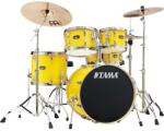 Tama Imperialstar Drum Set 5 pcs - Electric Yellow/Chrome HW + MEINL Cymbals HCS Cymbal Kit/Stage Master Double-Braced Hardware Kit