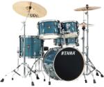 Tama Imperialstar Drum Set 5 pcs - Hairline Blue/Chrome HW + MEINL Cymbals HCS Cymbal Kit/Stage Master Double-Braced Hardware Kit - hangszeraruhaz - 360 000 Ft