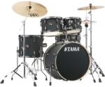 Tama Imperialstar Drum Set 5 pcs - Blacked Out Black/Black Nickel HW + MEINL Cymbals HCS Cymbal Kit/Stage Master Double-Braced Hardware Kit