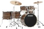 Tama Imperialstar Drum Set 6 pcs - Coffee Teak Wrap/Chrome HW + MEINL Cymbals HCS Cymbal Kit/Stage Master Double-Braced Hardware Kit