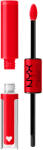 NYX Cosmetics Shine Loud High Shine Lip Color kétvégű ajakrúzs, Rebel In Red - 1 db