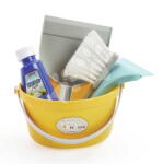 Ecoiffier Set de curățenie cu găleată Cleaning Bucket Set Écoiffier 5 accesorii cu lopată mătură și racletă pentru ferestre (ECO2776-A)