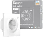 SONOFF Orb Socket Matter Over WiFi Smart Wall Socket - okos fali dugalj Fusion Orb kerethez, fogyasztás méréssel, Wi-Fi, Matter, fehér (WS01TPF-E) (WS01TPF-E)