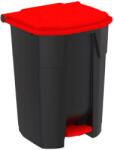 PLANET Pedálos szelektív hulladékgyűjtő szemetes Fekete-Piros 50L (UTP370R)